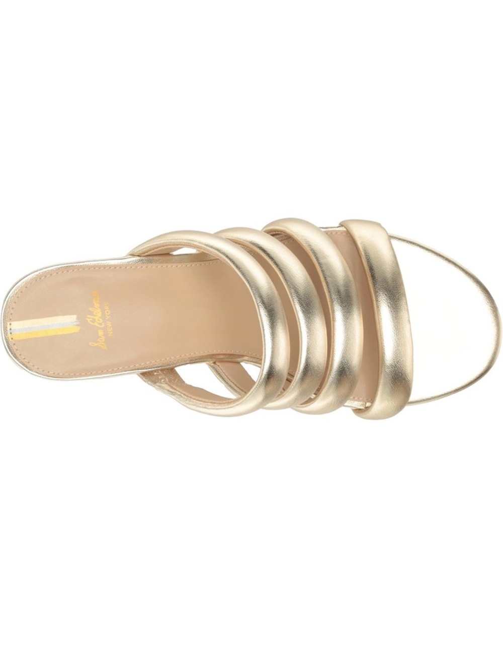 Sam Edelman Yuki Gold Metallic Cork Wedge Slide Sandals Strappy Platform 8.5 - Picture 11 of 11